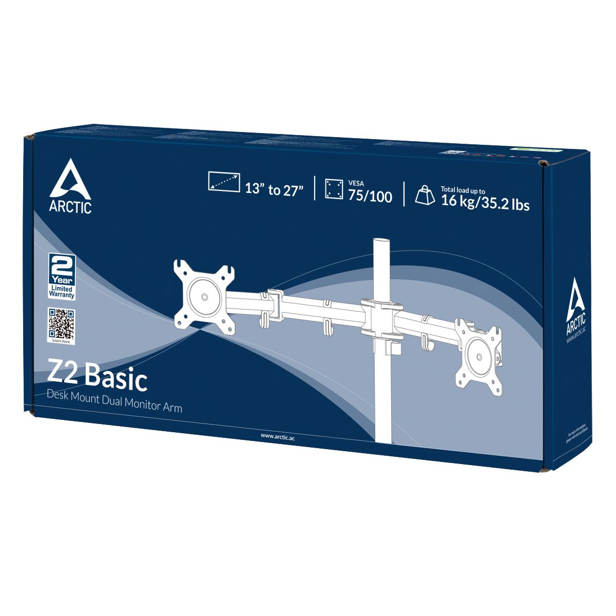 Arctic Z2 Basic Dual Monitor Arm Support double écran