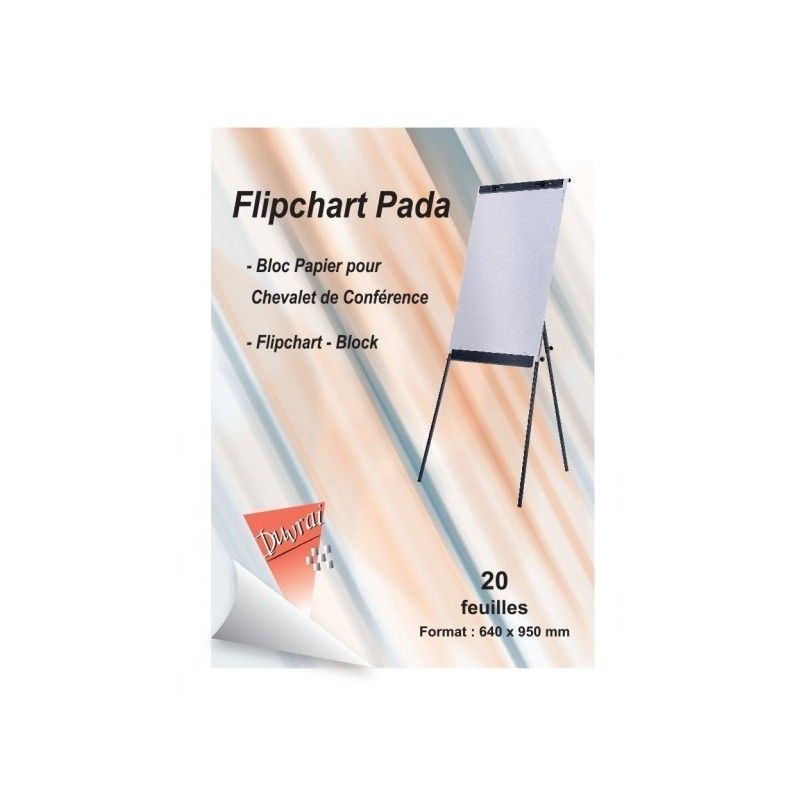 BLOC DE 20 FEUILLES "FLIPCHART DUVRAI" 640*950MM