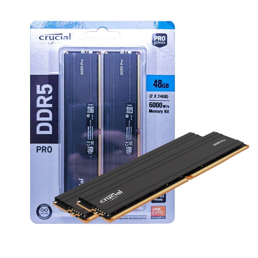 Crucial Pro 48GB Kit (2x24GB) RAM DDR5-6000 UDIMM | CP2K24G60C48U5