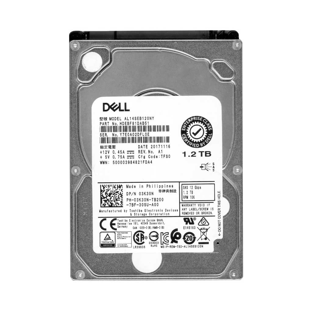 Dell 1.2TB 10K RPM Disque Dur SAS ISE 12Gbps | HDEBL82DAB51
