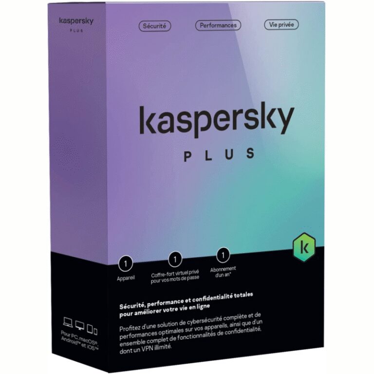 Kaspersky Plus - 1 Poste / 1 an (KL10428BAFS-FFPMAG)