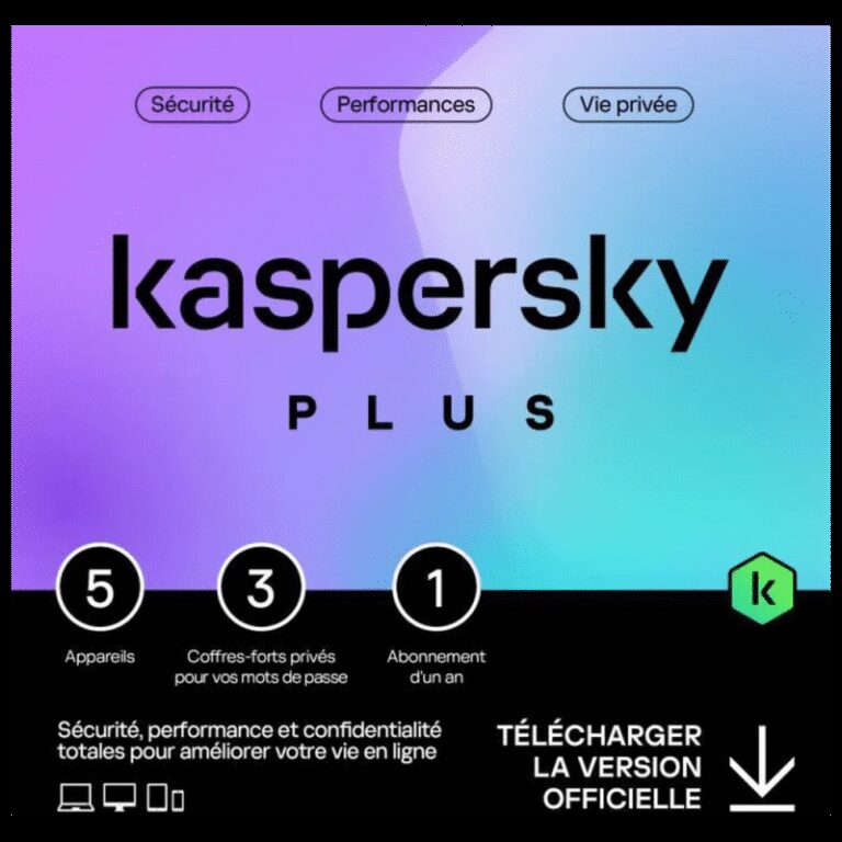 Kaspersky Plus - 5 Postes / 1 an (KL10428BEFS-SLIMMAG)