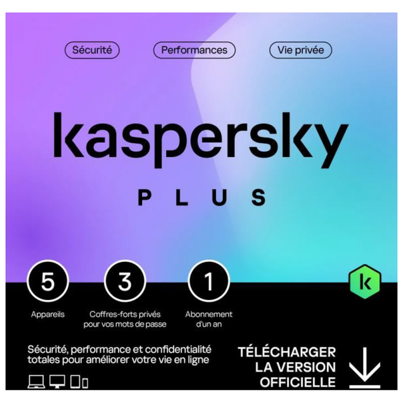 Kaspersky Plus - 5 Postes / 1 an (KL10428BEFS-SLIMMAG)