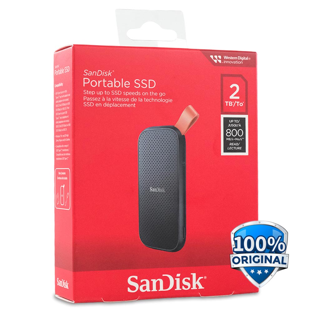 SanDisk 2Tb Portable SSD 800MB/s, USB-C, USB 3.2 | SDSSDE30-2T00-G26