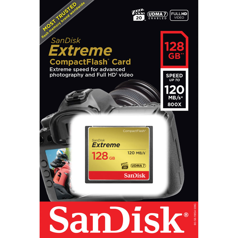 SanDisk Extreme CF 120MB/s Carte Mémoire | SDCFXSB-128G-G46