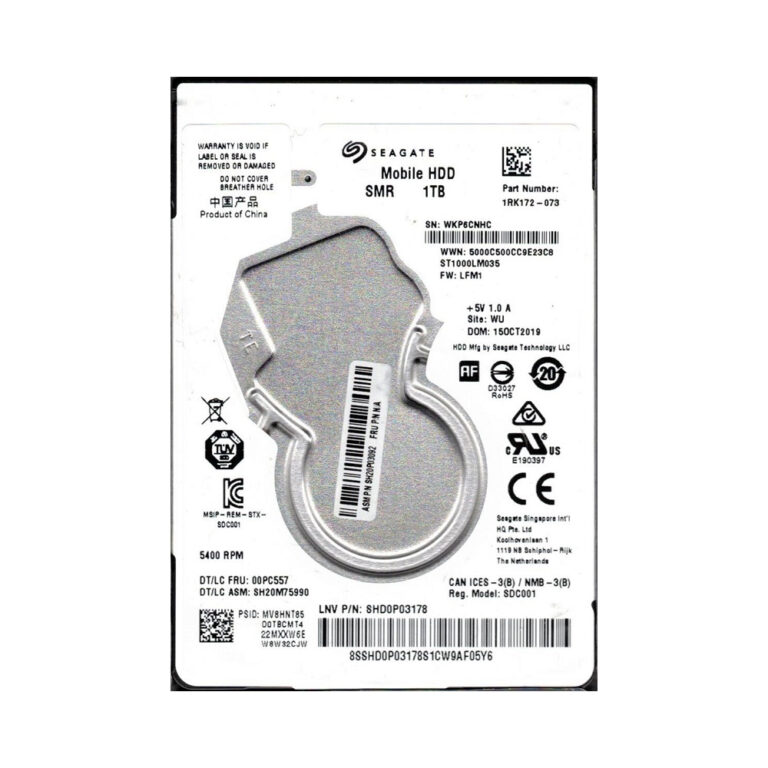 Seagate 1TB 5.4K RPM SATA 7mm 2.5" Disque dur (1RK172-073)