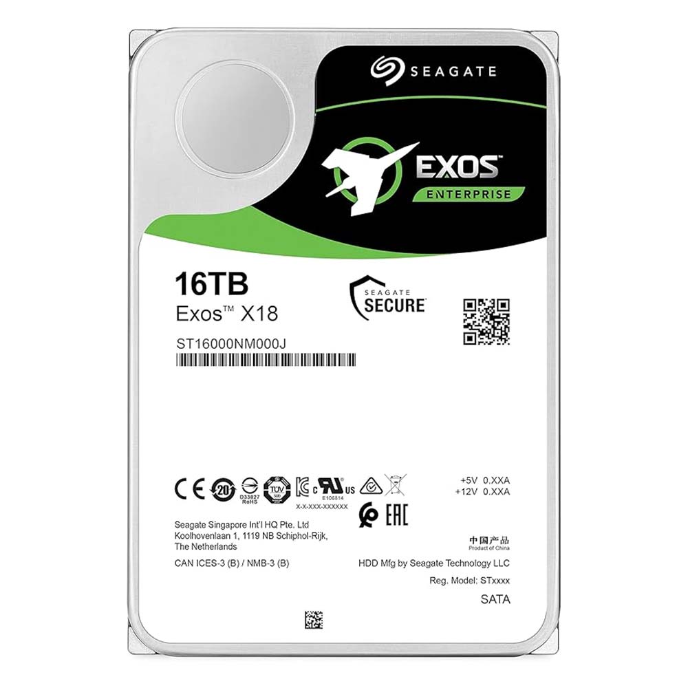 Seagate Exos X18 16TB Enterprise SATA 6Gb/s, 7200 RPM | ST16000NM000J