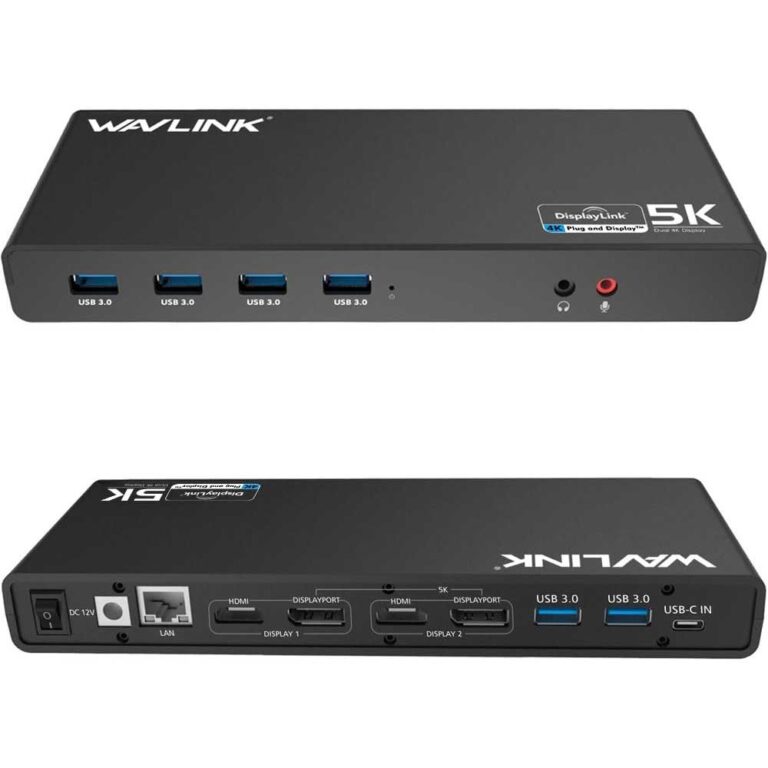 WAVLINK Station d'accueil USB 3.0 / USB C | WL-UG69DK1-EU