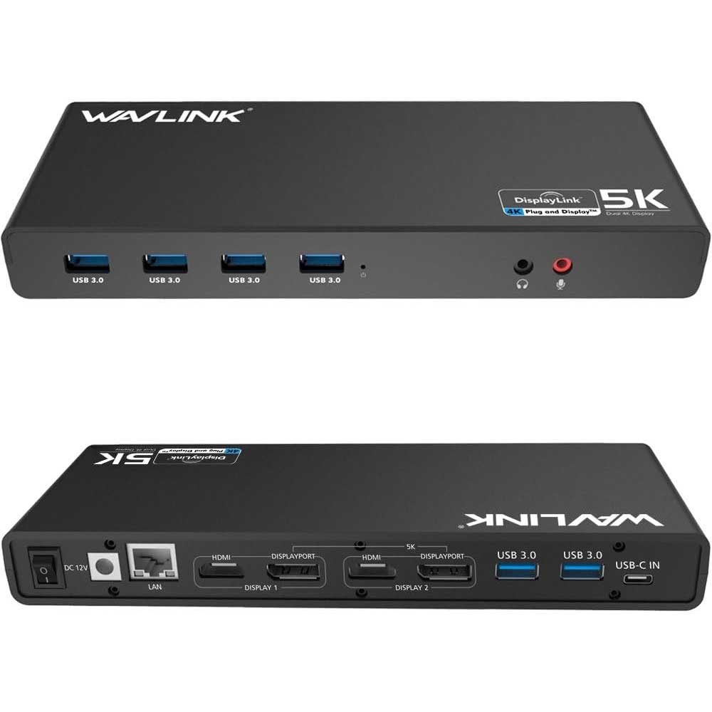 WAVLINK Station d'accueil USB 3.0 / USB C | WL-UG69DK1-EU