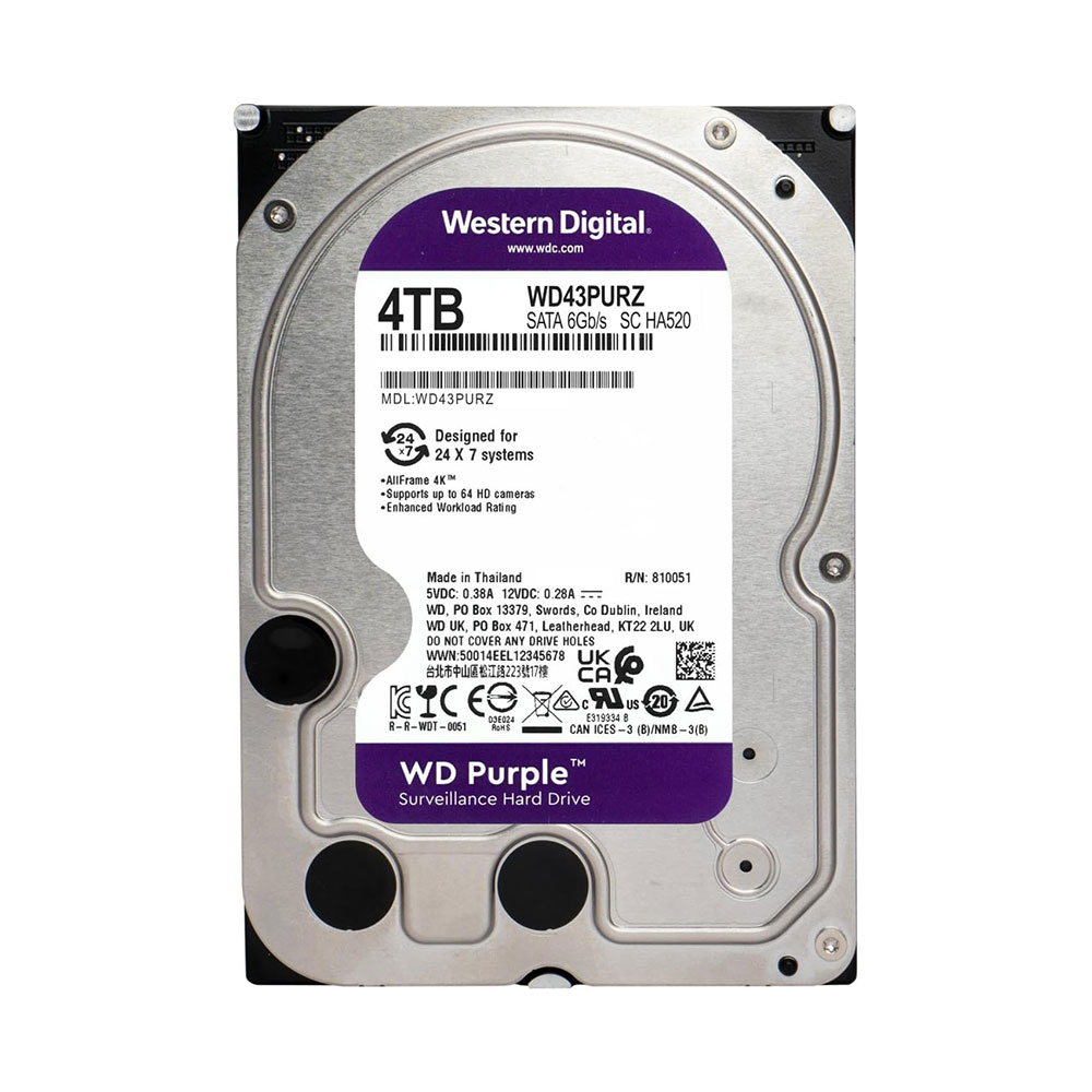 WD Purple Surveillance 4Tb SATA 6 Gb/s Disque Dur | WD43PURZ